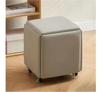 Tabouret cube gigogne 5 en 1, ottoman amovible, fauteuil roulant avec roulettes pivotantes, tabouret empilable pour salon, chambre à coucher, salle à manger