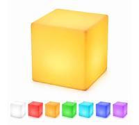 Tabouret Cube LED Rechargeable, Siège Cube Lumineux RGB, Étanche IP68, | Télécommande, Mobilier de Jardin Lumineux pour Piscine, Fêtes, Bar et Jardin(50X50X50cm/20x20x20in)