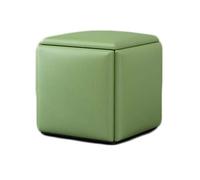 Tabouret cube multifonction en cuir vert - Repose-pieds rembourré et pouf de rangement pour salon, idéal pour les combinaisons de canapés et la décoration élégante.