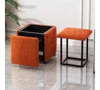 Tabouret cube pivotant avec roulettes, chaise empilable pour salon, chambre à coucher, salle à manger