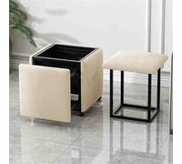 Tabouret cube pivotant avec roulettes - Siège empilable pour salon, chambre à coucher, salle à manger