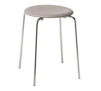 Tabouret cuir DOT™ structure acier chromé chromed steel base