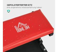 Tabouret d’atelier HOMCOM en acier siège rembourré confortable espace de rangement idéal pour garage et atelier rouge