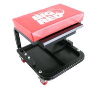 Tabouret d’atelier roulant BIG RED avec tiroir et roues à billes