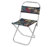 Tabouret d ' attente siège de voyage compact avec dossier, chaise pliante en tissu Oxford et cadre en métal pour les pauses de ligne, le camping, la pêche, les croquis, tabouret pliant portable, siège
