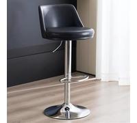 Tabouret D’îlot De Cuisine Gris, Tabourets De Bar en Cuir PU Hauteur De Comptoir Tabourets De Bar avec Dossier, Chaises De Bar Pivotantes Réglables en Hauteur, Tabou, /Black B, One Size
