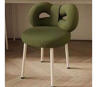 Tabouret d'appoint avec dossier en nœud, tissu boucletté, assise confortable pour chambre à coucher ou salon, décoration moderne et élégante
