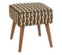 Tabouret d'appoint Chiara noir jaune moutarde et blanc - Atmosphera createur d'interieur