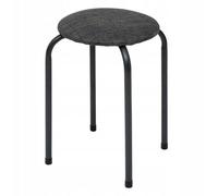 Tabouret d'appoint en métal et tissu chiné FLEXY - Gris foncé