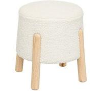 Tabouret d'appoint Inuit bouclette blanc Atmosphera Blanc G