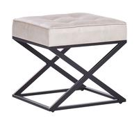 Tabouret d'Appoint Moderne Rétro en Similicuir Rembourré Pieds en Métal Beige Murdo