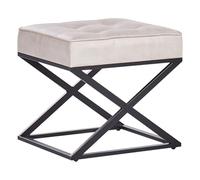 Tabouret d'Appoint Moderne Rétro en Similicuir Rembourré Pieds en Métal Beige Murdo