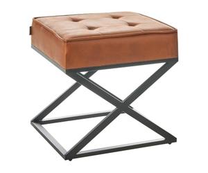 Tabouret d'Appoint Moderne Rétro en Similicuir Rembourré Pieds en Métal Orange Murdo