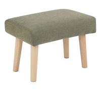 Tabouret d'Appoint Moderne Rétro en Tissu Tapissé Vert et Pieds en Bois Takoma I