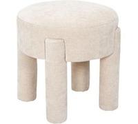 Tabouret d'appoint rembourré et tissu toucher doux beige - STUBBY - ALTOBUY