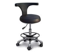 Tabouret d'assistant dentaire avec rotation à 360°, accoudoir, en cuir PU, hauteur réglable pour salon et usage médical