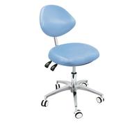 Tabouret d'assistant dentaire réglable en hauteur avec dossier, siège en cuir PU pour cliniques, salons de tatouage, usage domestique et laboratoires