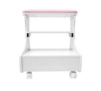 Tabouret de bain de pieds avec roulettes, capacité de charge de 20 kg, pour manucure, massage dans la salle de bain, 52 x 41 x 55 cm (rose)