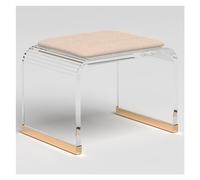 Tabouret de bain en acrylique transparent, robuste avec dessus rembourré confortable pour douche, salle de maquillage, pas de montage nécessaire