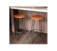 Tabouret de bar 35x76 cm en bois et métal - JUNDRO
