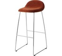 Tabouret de Bar 3D Gubi H75 en Acier Inoxydable/suède Spécial Dedar 133