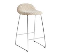 Tabouret de bar 3D rembourré polished stainless steel frame