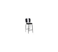 Tabouret de bar 40x38x110 cm aspect cuir noir et blanc