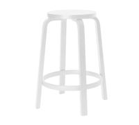 Tabouret de bar 64 structrue laqué 65cm white lacquered solid birch base