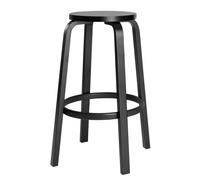 Tabouret de bar 64 structrue laqué 75cm black lacquered solid birch base