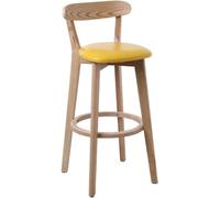 Tabouret de Bar à Cadre en Bois Massif Stable, Moderne, Simple, Haut à Dossier, Chaise de réception, de Restaurant, de Salle à Manger, de Cuisine Tabourets de Petit-déjeuner