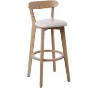 Tabouret de Bar à Cadre en Bois Massif Stable, Moderne, Simple, Haut à Dossier, Chaise de réception, de Restaurant, de Salle à Manger, de Cuisine Tabourets de Petit-déjeuner