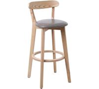 Tabouret de Bar à Cadre en Bois Massif Stable, Moderne, Simple, Haut à Dossier, Chaise de réception, de Restaurant, de Salle à Manger, de Cuisine Tabourets de Petit-déjeuner