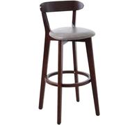 Tabouret de Bar à Cadre en Bois Massif Stable, Moderne, Simple, Haut à Dossier, Chaise de réception, de Restaurant, de Salle à Manger, de Cuisine Tabourets de Petit-déjeuner