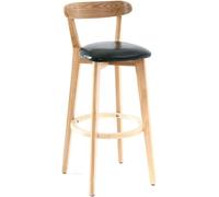 Tabouret de Bar à Cadre en Bois Massif Stable, Moderne, Simple, Haut à Dossier, Chaise de réception, de Restaurant, de Salle à Manger, de Cuisine Tabourets de Petit-déjeuner