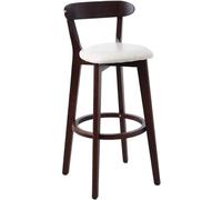 Tabouret de Bar à Cadre en Bois Massif Stable, Moderne, Simple, Haut à Dossier, Chaise de réception, de Restaurant, de Salle à Manger, de Cuisine Tabourets de Petit-déjeuner