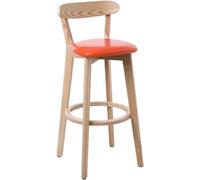 Tabouret de Bar à Cadre en Bois Massif Stable, Moderne, Simple, Haut à Dossier, Chaise de réception, de Restaurant, de Salle à Manger, de Cuisine Tabourets de Petit-déjeuner