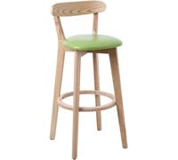 Tabouret de Bar à Cadre en Bois Massif Stable, Moderne, Simple, Haut à Dossier, Chaise de réception, de Restaurant, de Salle à Manger, de Cuisine Tabourets de Petit-déjeuner