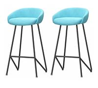 Tabouret de Bar à Dossier Bas, Hauteur comptoir 66/76 cm, revêtement en Velours et Repose-Pieds, idéal pour café, pub, Cuisine ou Salle à Manger