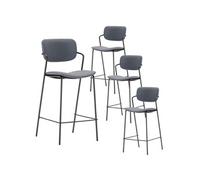 AltoBuy Lot de 4 tabourets de Bar Structure métal Noir Assise et Dossier en PU Brique - AKIMA