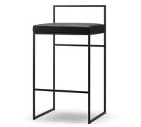 Tabouret de Bar avec Dossier 80 cm Noir/Cuir Noir