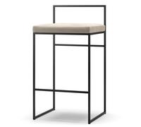 Tabouret de Bar avec Dossier 80 cm Noir/Velours Beige