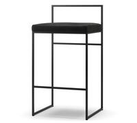 Tabouret de Bar avec Dossier 80 cm Noir/Velours Noir
