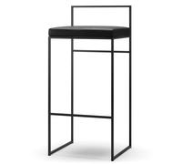 Tabouret de Bar Avec Dossier 90 cm Noir/Cuir Noir