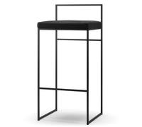 Tabouret de Bar Avec Dossier 90 cm Noir/Velours Noir