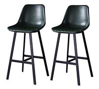 Tabouret de Bar avec Dossier, Chaise de Bar Haute en Cuir PU, Montage Facile, 150 kg, Tabouret Haut pour îlot de Cuisine ou comptoir de Petit-déjeuner