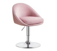 Tabouret de Bar avec Dossier et Socle, Réglable en hauteur, en Acier, pour Bar, Bureau, Coiffeuse, Salle à Manger, Rose Bonbon