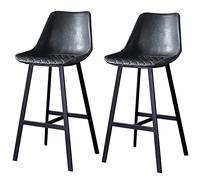 Tabouret de Bar avec Dossier, Tabouret de comptoir en Cuir PU, Chaise de Bar, Montage Facile, 150 kg, Tabouret Haut pour îlot de Cuisine ou comptoir de Petit-déjeuner