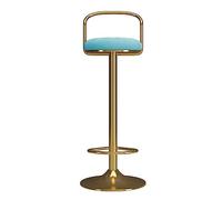 Tabouret de Bar avec Pattes en Fer doré, Tabouret de Bar pivotant avec Repose-Pied et Base, Coussins de Flanelle Ronds pour Cuisine, pub, café, Max. Chargez 440 LB Sky Blue,65-80cm