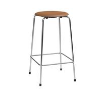 Tabouret de bar bas High Dot™ cuir 4 pieds chromed base