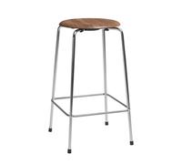 Tabouret de bar bas High Dot™ placage 4 pieds chromed base
